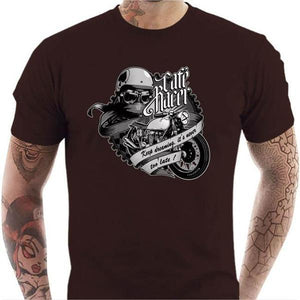 T shirt Motard homme - Café Racer - Couleur Chocolat - Taille S
