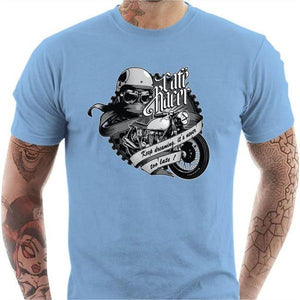T shirt Motard homme - Café Racer - Couleur Ciel - Taille S