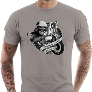 T shirt Motard homme - Café Racer - Couleur Gris Clair - Taille S