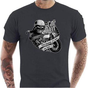 T shirt Motard homme - Café Racer - Couleur Gris Foncé - Taille S