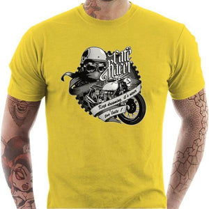 T shirt Motard homme - Café Racer - Couleur Jaune - Taille S