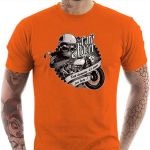 T shirt Motard homme - Café Racer - Couleur Orange - Taille S