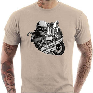 T shirt Motard homme - Café Racer - Couleur Sable - Taille S