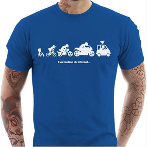 T shirt Motard homme - Evolution du Motard - Couleur Bleu Royal - Taille S