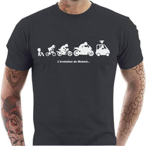 T shirt Motard homme - Evolution du Motard - Couleur Gris Foncé - Taille S