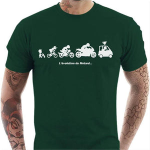 T shirt Motard homme - Evolution du Motard - Couleur Vert Bouteille - Taille S