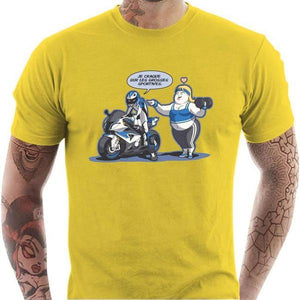 T shirt Motard homme - Grosse Sportive - Couleur Jaune - Taille S