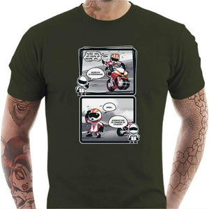 T shirt Motard homme - Guidonnage - Couleur Army - Taille S