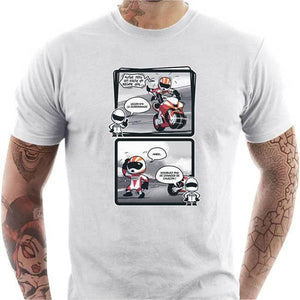 T shirt Motard homme - Guidonnage - Couleur Blanc - Taille S