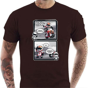 T shirt Motard homme - Guidonnage - Couleur Chocolat - Taille S