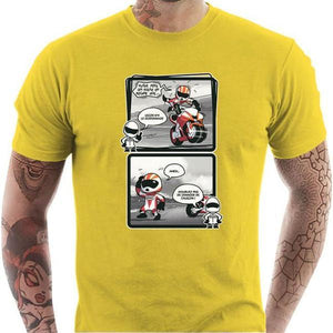 T shirt Motard homme - Guidonnage - Couleur Jaune - Taille S