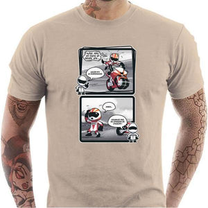T shirt Motard homme - Guidonnage - Couleur Sable - Taille S