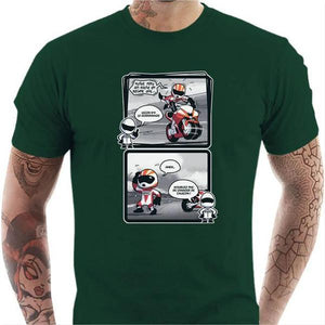 T shirt Motard homme - Guidonnage - Couleur Vert Bouteille - Taille S