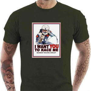 T shirt Motard homme - I Want You - Couleur Army - Taille S