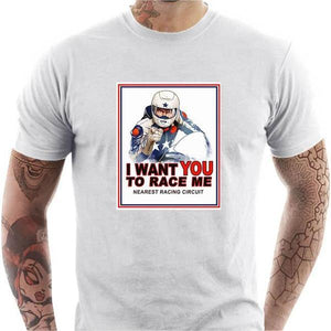 T shirt Motard homme - I Want You - Couleur Blanc - Taille S