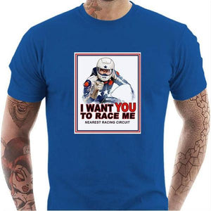 T shirt Motard homme - I Want You - Couleur Bleu Royal - Taille S