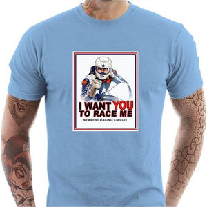 T shirt Motard homme - I Want You - Couleur Ciel - Taille S