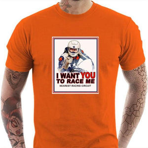 T shirt Motard homme - I Want You - Couleur Orange - Taille S