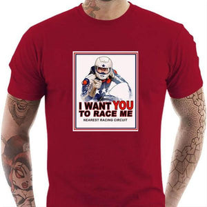 T shirt Motard homme - I Want You - Couleur Rouge Tango - Taille S