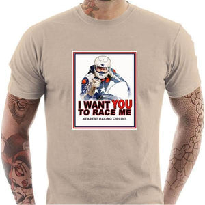 T shirt Motard homme - I Want You - Couleur Sable - Taille S