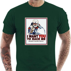 T shirt Motard homme - I Want You - Couleur Vert Bouteille - Taille S