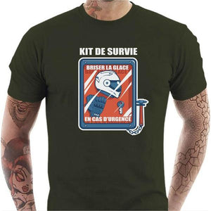 T shirt Motard homme - Kit de survie du motard - Couleur Army - Taille S