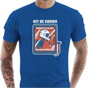 T shirt Motard homme - Kit de survie du motard - Couleur Bleu Royal - Taille S