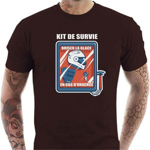 T shirt Motard homme - Kit de survie du motard - Couleur Chocolat - Taille S