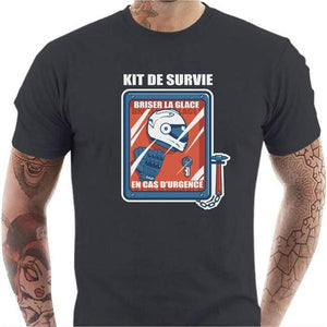 T shirt Motard homme - Kit de survie du motard - Couleur Gris Foncé - Taille S