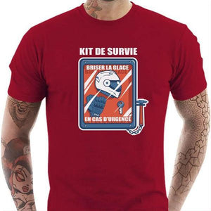 T shirt Motard homme - Kit de survie du motard - Couleur Rouge Tango - Taille S