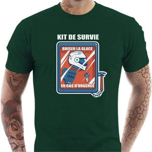 T shirt Motard homme - Kit de survie du motard - Couleur Vert Bouteille - Taille S
