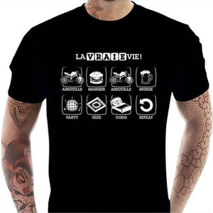 T shirt Motard homme - La Vraie Vie - Couleur Noir - Taille S