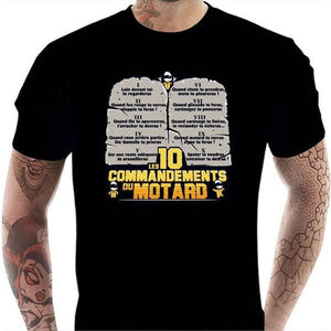 T shirt Motard homme - Les 10 commandements - Couleur Noir - Taille S