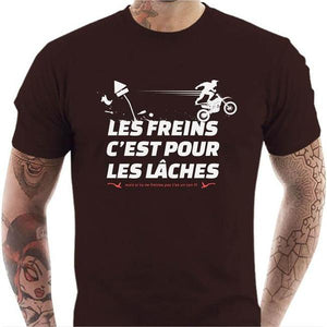 T shirt Motard homme - Les Freins - Couleur Chocolat - Taille S
