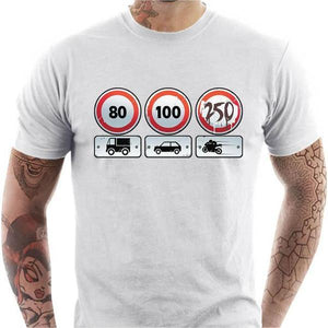 T shirt Motard homme - Limit 250 - Couleur Blanc - Taille S