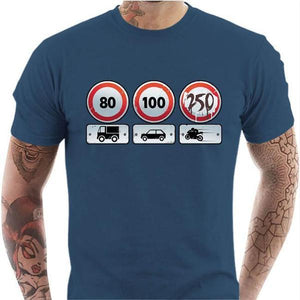 T shirt Motard homme - Limit 250 - Couleur Bleu Gris - Taille S