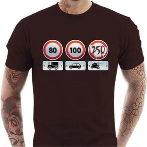 T shirt Motard homme - Limit 250 - Couleur Chocolat - Taille S