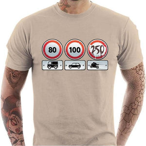 T shirt Motard homme - Limit 250 - Couleur Sable - Taille S