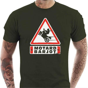 T shirt Motard homme - Motard Barjo - Couleur Army - Taille S