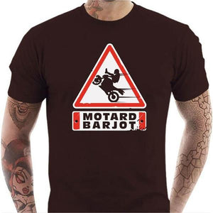 T shirt Motard homme - Motard Barjo - Couleur Chocolat - Taille S