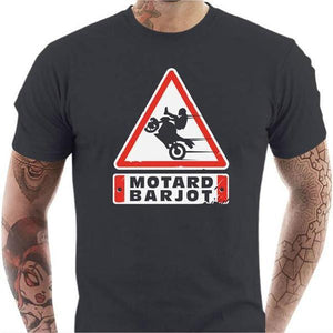 T shirt Motard homme - Motard Barjo - Couleur Gris Foncé - Taille S