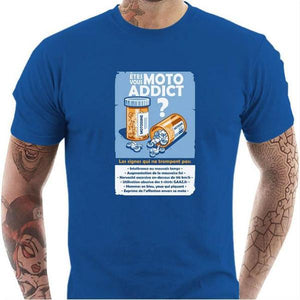 T shirt Motard homme - Moto Addict - Couleur Bleu Royal - Taille S