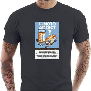T shirt Motard homme - Moto Addict - Couleur Gris Foncé - Taille S
