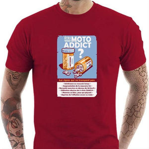 T shirt Motard homme - Moto Addict - Couleur Rouge Tango - Taille S