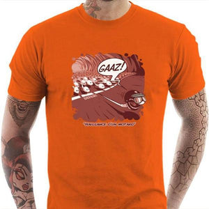T shirt Motard homme - Naissance d'un Motard - Couleur Orange - Taille S