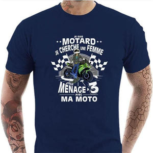 T shirt Motard homme - Polygame pour Homme - Couleur Bleu Nuit - Taille S