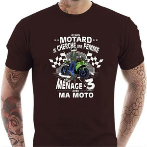 T shirt Motard homme - Polygame pour Homme - Couleur Chocolat - Taille S