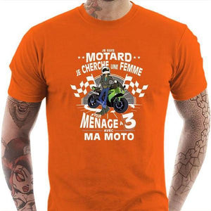 T shirt Motard homme - Polygame pour Homme - Couleur Orange - Taille S