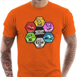 T shirt Motard homme - Réalité et perception - Couleur Orange - Taille S