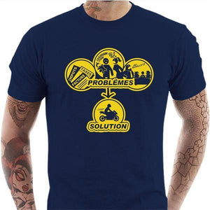 T shirt Motard homme - Solution ! - Couleur Bleu Nuit - Taille S
